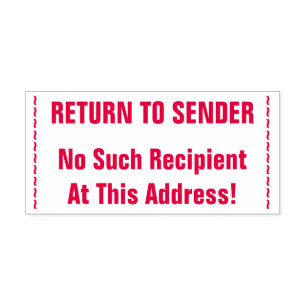 "RETURN TO SENDER" & "No Such Recipient ..." Self-inking Stamp