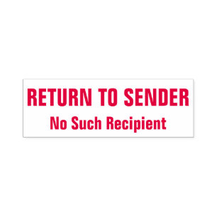 "RETURN TO SENDER" "No Such Recipient" Self-inking Stamp