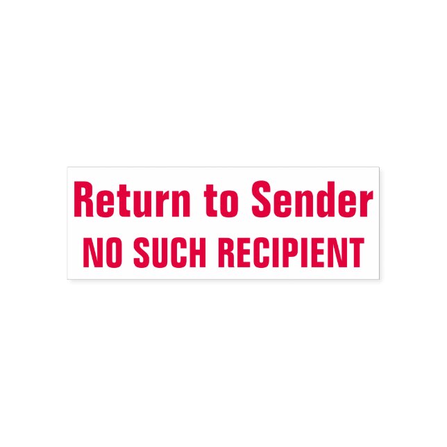 "Return to Sender", "NO SUCH RECIPIENT" Self-inking Stamp (Design)