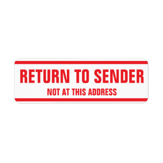 Return To Sender Not At This Address