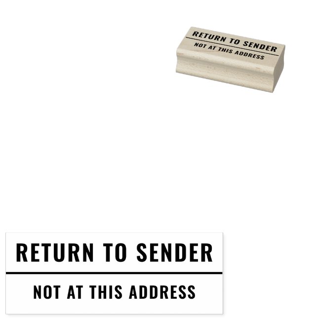 Return to sender not at this address rubber stamp (Stamped)