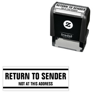 Return To Sender Not At This Address Text Template Self-inking Stamp