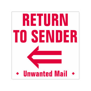 "RETURN TO SENDER" Rubber Stamp