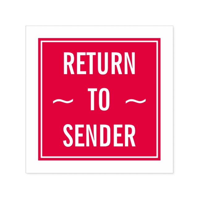 "RETURN TO SENDER" Square Rubber Stamp (Design)