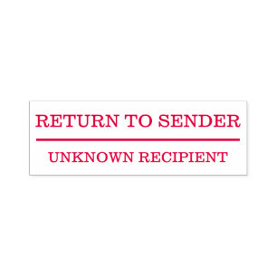 "RETURN TO SENDER" + "UNKNOWN RECIPIENT" + Line Self-inking Stamp