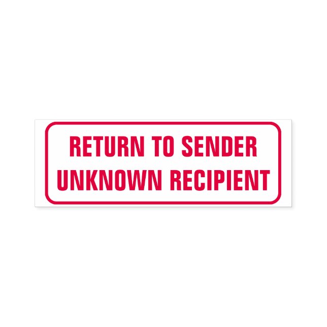"RETURN TO SENDER", "UNKNOWN RECIPIENT", Rectangle Self-inking Stamp (Design)
