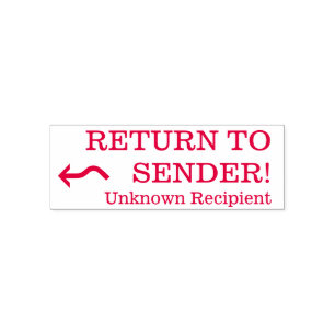 "RETURN TO SENDER", "Unknown Recipient" Self-inking Stamp