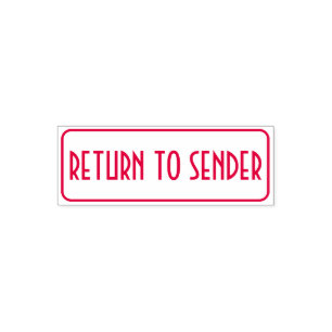 "RETURN TO SENDER" Within a Rectangle Outline Self-inking Stamp