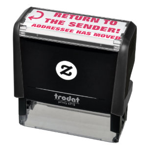 "RETURN TO THE SENDER!" "ADDRESSEE HAS MOVED" SELF-INKING STAMP