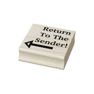 "Return To The Sender!" + Arrow Rubber Stamp
