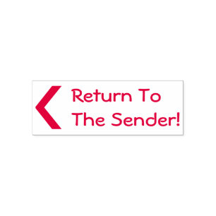 "Return To The Sender!" + Arrow Rubber Stamp
