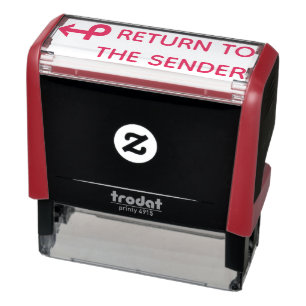 "RETURN TO THE SENDER" + Looped Arrow Rubber Stamp