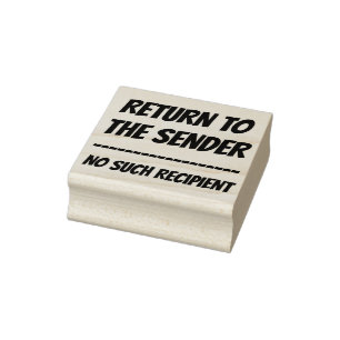 "RETURN TO THE SENDER" "No Such Recipient" Rubber Stamp