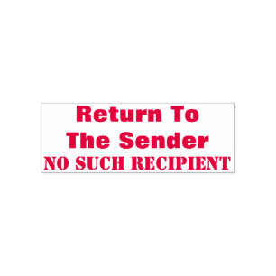 "Return To The Sender" "NO SUCH RECIPIENT" Self-inking Stamp