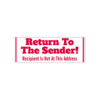 "Return To The Sender!" Rubber Stamp