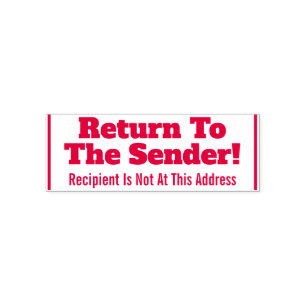 "Return To The Sender!" Rubber Stamp