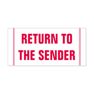 "RETURN TO THE SENDER" Rubber Stamp