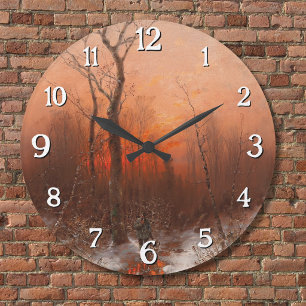 Returning Home at Sunset – Désiré Thomassin Large Clock