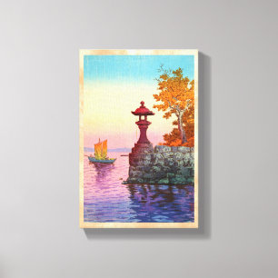 Returning Sailboat at Yabase Tsuchiya Koitsu hanga Canvas Print
