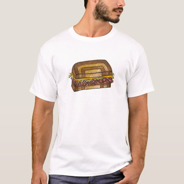 Reuben Sandwich NYC Jewish Deli Corned Beef Food T-Shirt (Front)