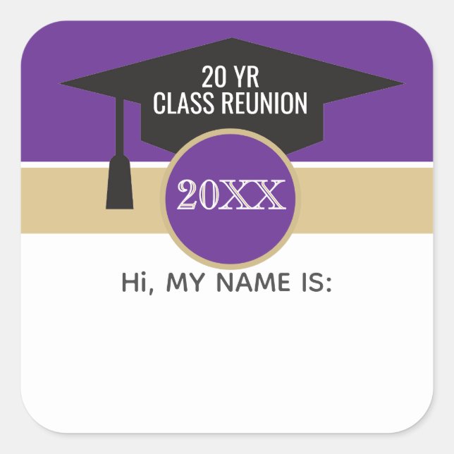 Reunion! Custom class reunion name tag (Front)