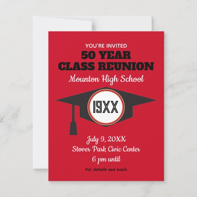 Reunion Invite! Custom Class Reunion Postcard (Front)