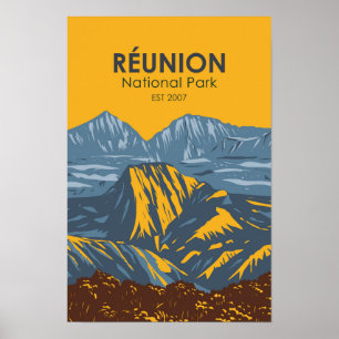 Reunion National Park Vintage  Poster
