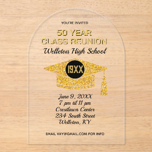 Reunion Time! Acrylic Class Reunion Invite Invitations