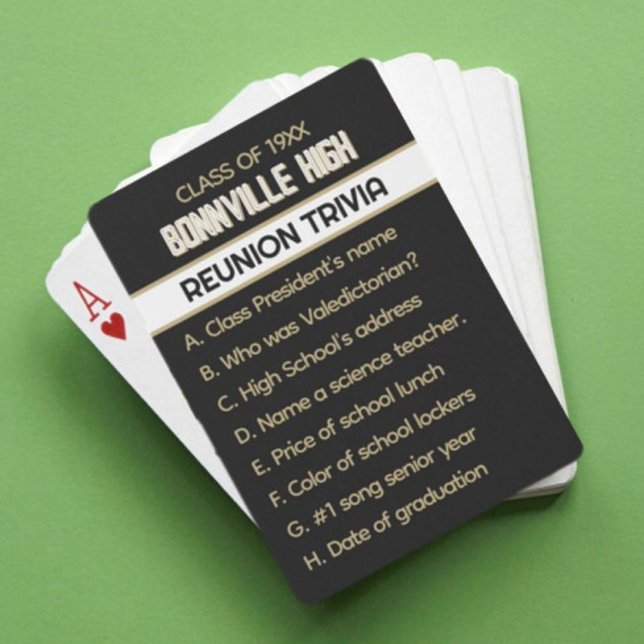 Reunion Trivia! Fun Custom Class Reunion  Playing Cards (Creator Uploaded)