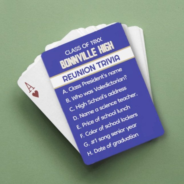 Reunion Trivia! Fun Custom Class Reunion  Playing Cards (Creator Uploaded)