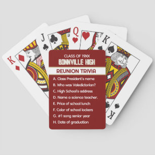 Reunion Trivia! Fun Custom Class Reunion Playing Cards
