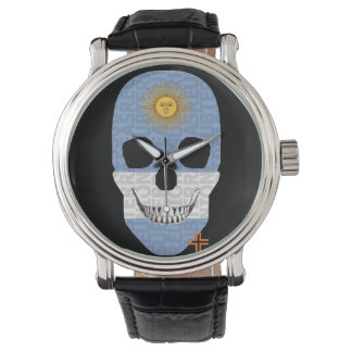REUNIONES Argentina Watch Men's Vintage Black Leat