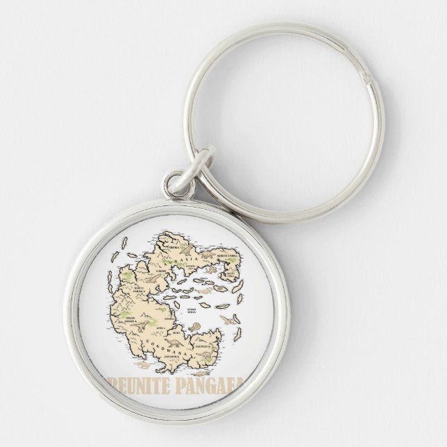 Reunite Pangaea World map History Funny Geology Gi Key Ring (Front)