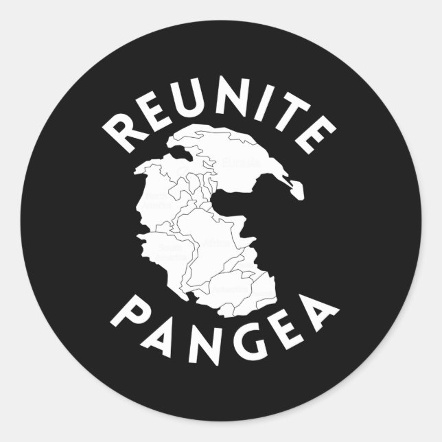 Reunite Pangea Geology Classic Round Sticker (Front)