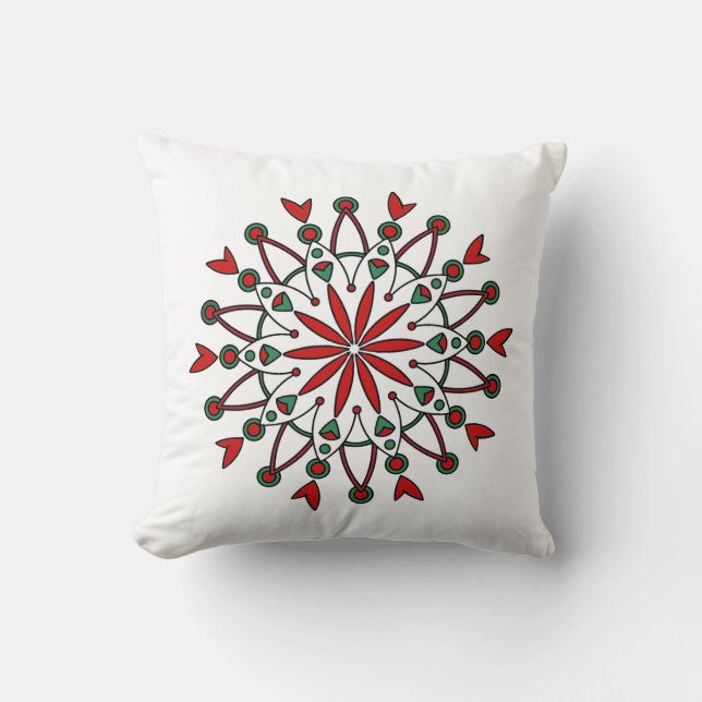 Reusable Christmas Mandala PIllow (Front)