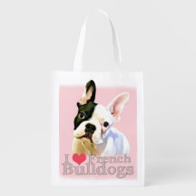 Reusable Frenchie Bag - I Heart French Bulldogs