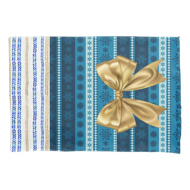Reusable Hanukkah Gift Wrap - Bag Blue and White Pillowcase (Front)