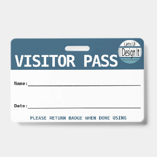 Reusable Visitor Pass / Hall Pass With Logo  ID Badge