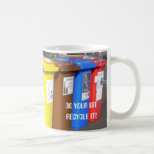 Reuse Recycle Colourful Recycling Bins Coffee Mug