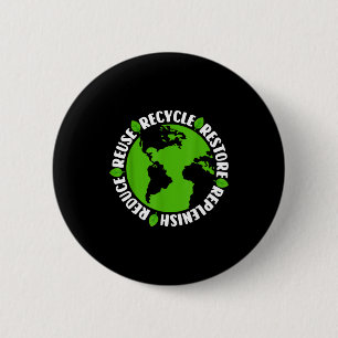 Reuse Recycle Restore Replenish Reduce  6 Cm Round Badge