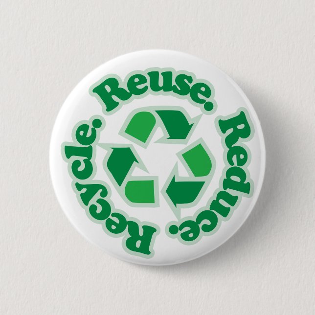 Reuse Reduce Recycle 6 Cm Round Badge (Front)