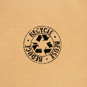 Reuse, Reduce, Recycle, Rubber Stamp