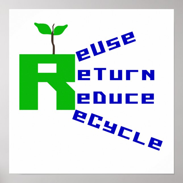 Reuse Return Reduce Recycle T shirts and Gifts Poster (Front)