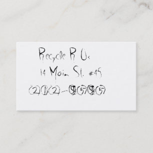 Reused and Recycled Calling Card