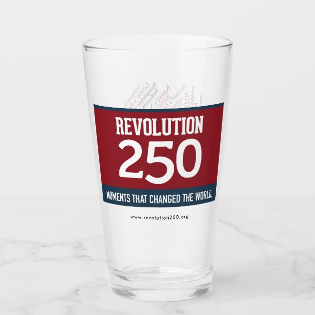 Rev250 Logo & Word Cloud - Colour Glass (Front)