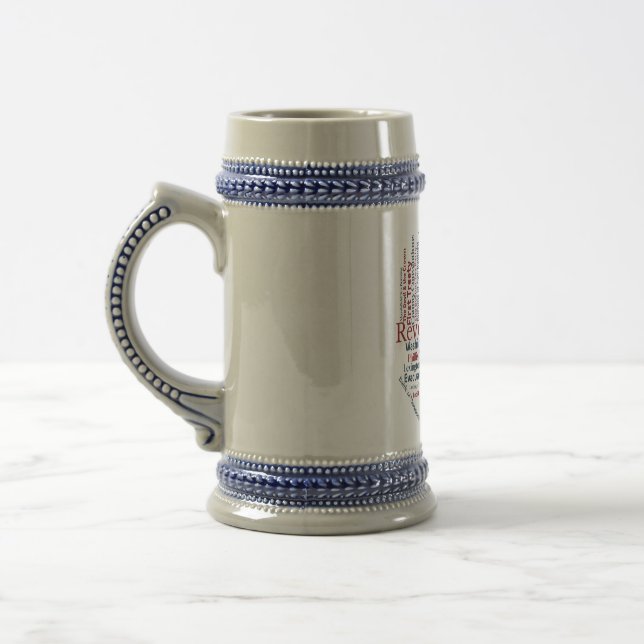 Rev250 Word Cloud Beer Stein (Left)