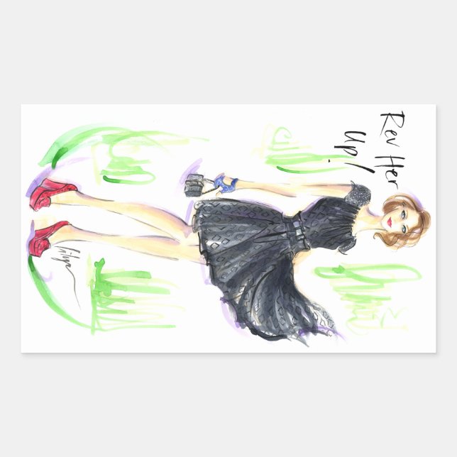 Rev Her Up Rectangular Sticker (Front)