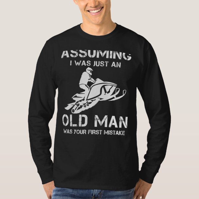 Rev Up Chuckles: Snowmobiling Tee that Races Past  (Front)