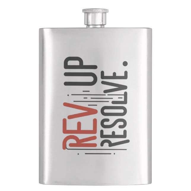 Rev Up Resolve  Hip Flask (Front)
