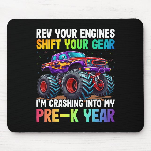 Rev Your Engines Shift My Pre-k Year - 100 Days Of Mouse Pad (Front)